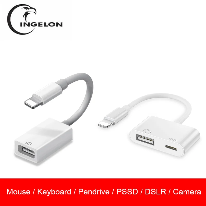 2 шт. OTG USB к камере адаптер для ios кабель наушники конвертер пианино MIDI клавиатура