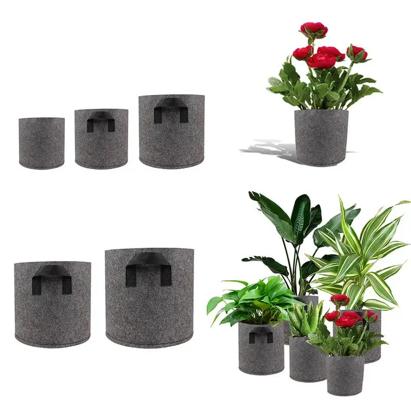 

1/2/3/5/7/10 Gallon Black Felt Pots Garden Plant Grow Bag Pouch Root Container Garden Pots Planters Supplies