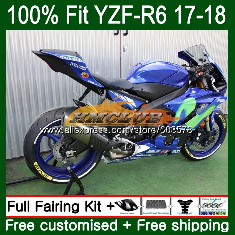 Инъекций для YAMAHA YZF600 YZF R6 глянцевый синий 123CL. 31 YZF 600 R 6 YZF-600 YZF-R6 YZFR6, 17, 18, 19, OEM обтекатели
