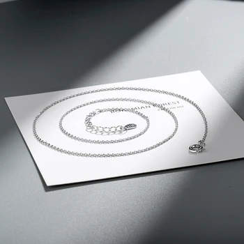 

Fashion Jewelry Basic Chain 925 Sterling Silver Lobster Clasp Adjustable Necklace for Women Kolye Collares Bijoux Wholesale