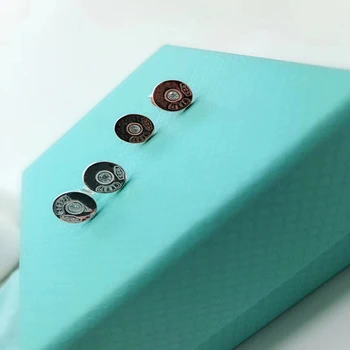 

Woman Earring S925 Sterling silver Jewelry Round fashion 1837 Zircon accessories Tricolor Stud Valentine's Day gift