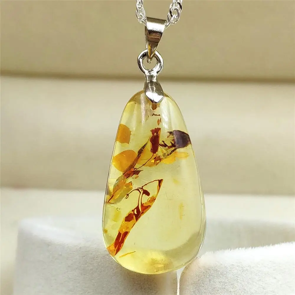 100% натуральный пегий Янтарный цветок включения редких Цепочки и ожерелья с