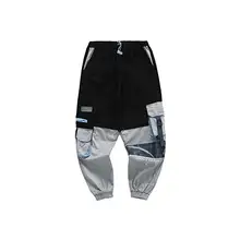 Мужские облегающие уличные штаны-карго с эластичным поясом и манжетами на липучке с тактическими карманами