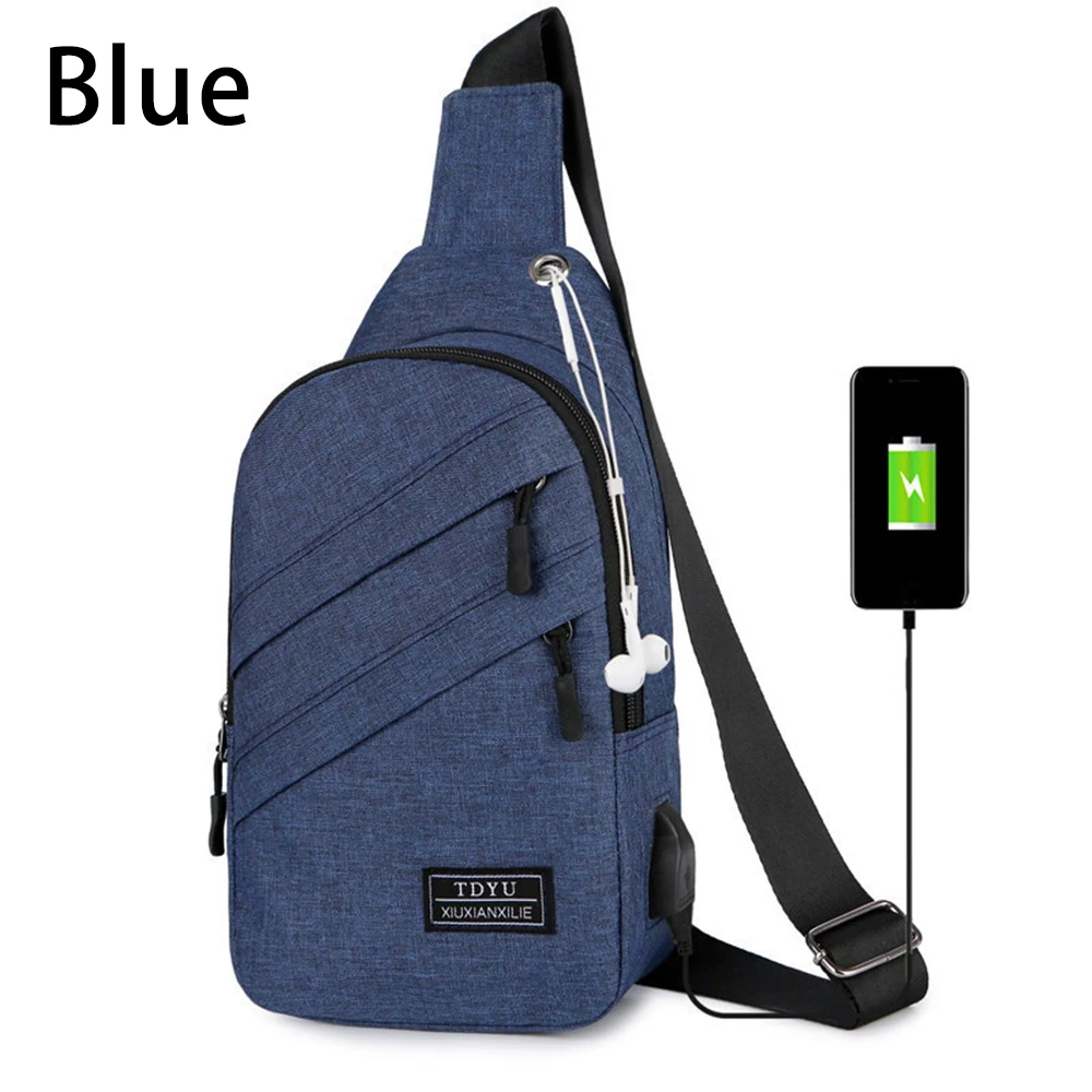 Летняя короткая походная сумка мессенджеры Новое поступление Оксфорд сумки через плечо мужская Противоугонная нагрудная Сумка водоотталкивающая сумка на плечо - Цвет: Blue