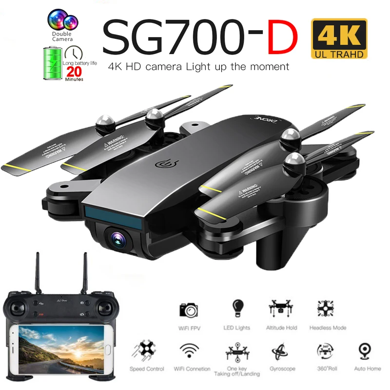 

4K Sg700 Sg700d Drones With Camera Hd Mini Drone Rc Helicopter Dron Toys Quadcopter Profissional Drohne Com Camera Quadrocopter
