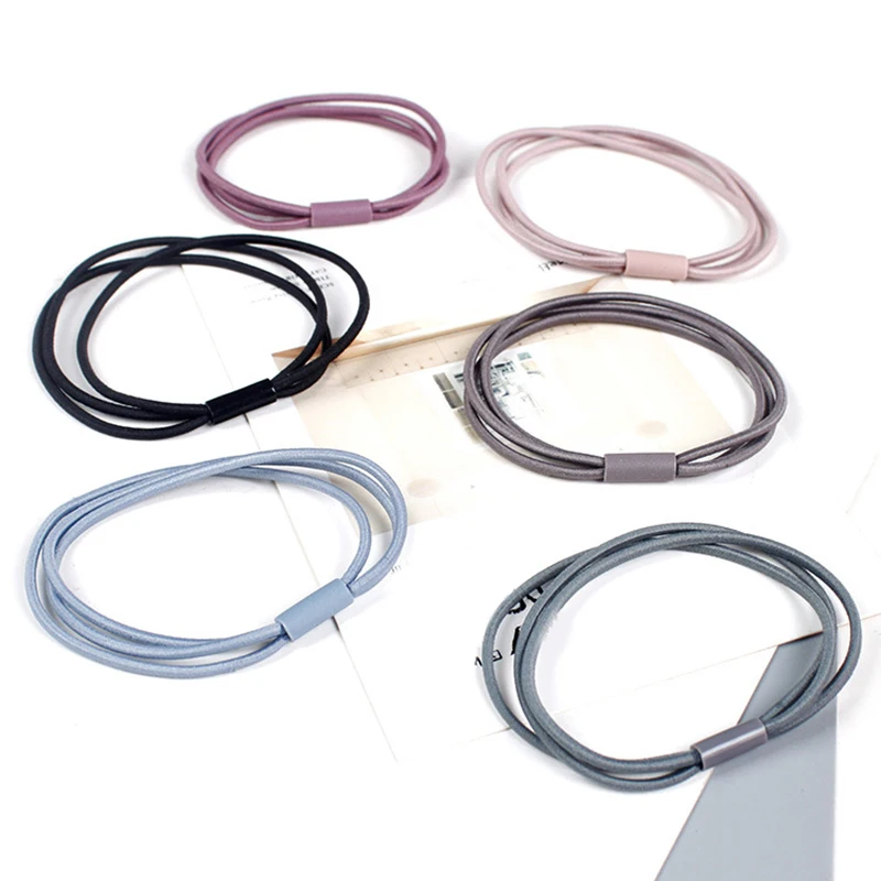 

New 3 Layers Women Girls elastic Hair Bands Ponytail Holder Gum For Scrunchie Hair Rubber Bands Hairband Hair Accessories