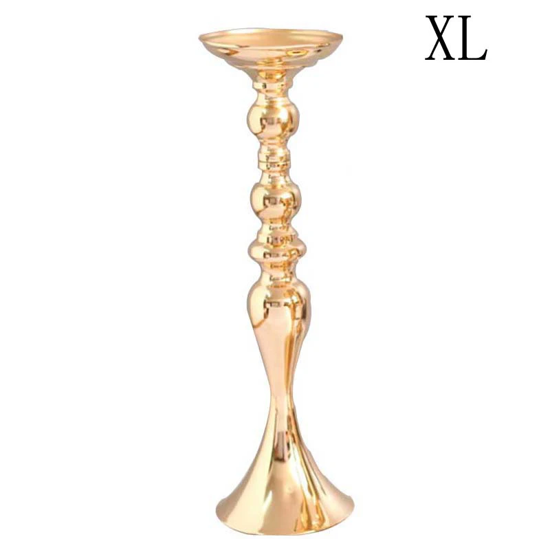 Golden 44cm Подсвечники рождественские украшения Свадебные украшения подставка для фонаря дома золото ваза для цветов Таблица Центральным события, с цветочным рисунком - Цвет: Golden 44cm