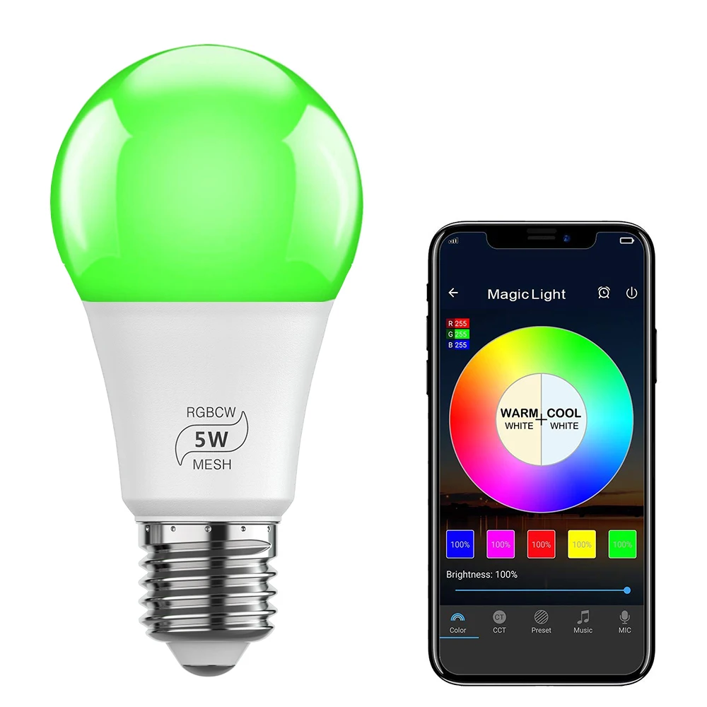 

4.5W E27 B22 RGB WIFI Led Smart Bulb Light Wireless Smart Home Automation Lamp Voice control With ALexa Google Home D30