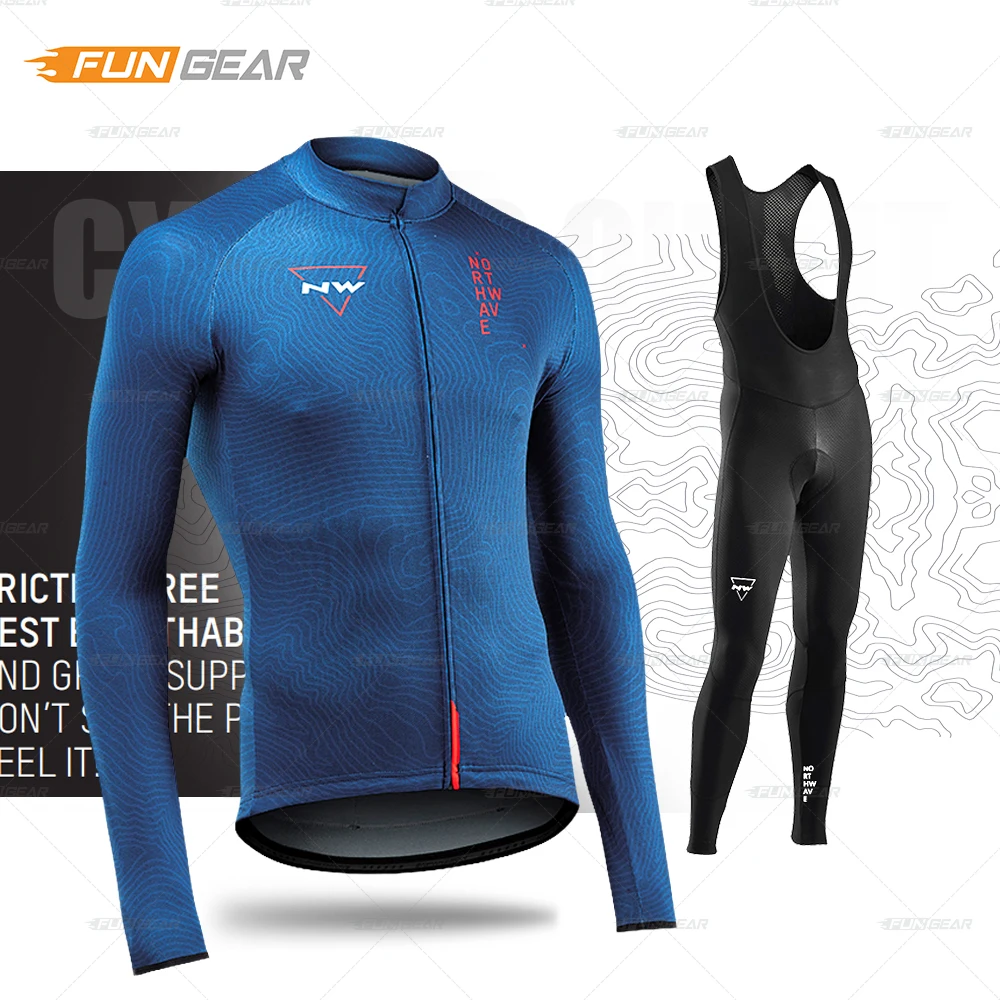 Tanie Northwave zimowa odzież rowerowa koszulka z długim rękawem NW męska Pro Team ciepła kurtka zestaw MTB odzież termiczna z polaru Ropa Ciclismo