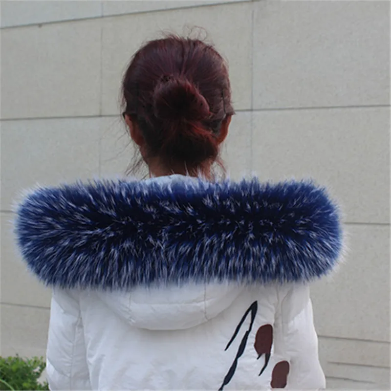 Зима натуральный меховой воротник и женские шарфы пальто свитера с шарфами воротник роскошный мех енота для шеи
