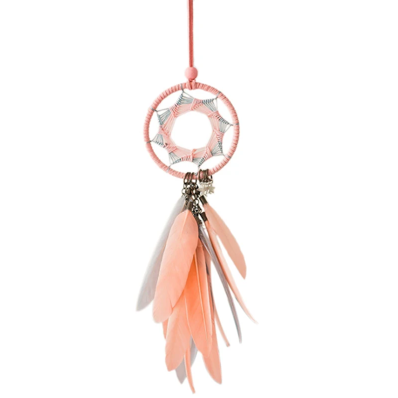 

Feather Car Interior Decor Dream Catcher Beautiful Car Pendant Hanging Ornaments Decoration Pink