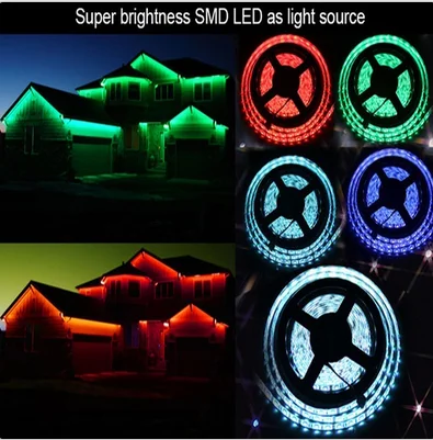 3/5/10 м 3528 SMD RGB 600 Светодиодные ленты света лента+ 44-клавишный ИК-пульт дистанционного управления на заднем дворе декоративный свет для открытого напольного световая гирлянда светодиодная гирлянда