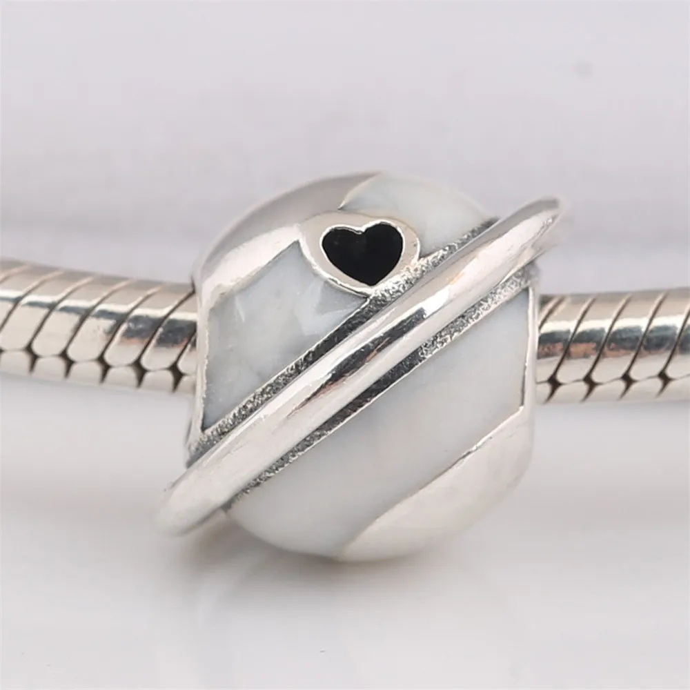 Genuine 925 Sterling Silver Bead Planet Of Love Charm, Silver Enamel Charm  Bead Fit Women Pandora Bracelet & Necklace Diy Jewel|Beads| - AliExpress