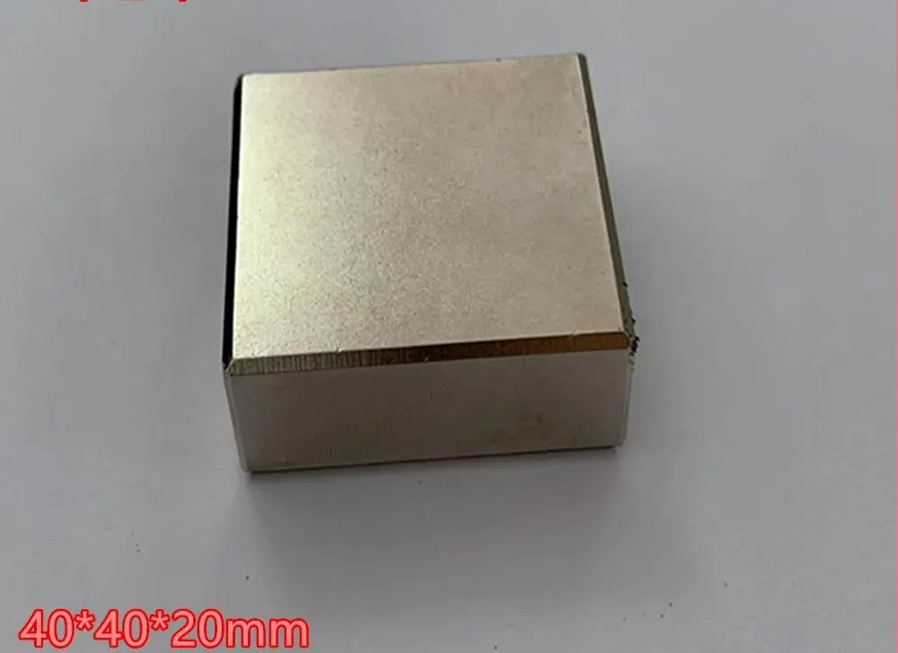 1pcs Супер мощный сильный N52 40x40x20 мм редкоземельный блок NdFeB магнит Неодимовый N52 магниты 40x40x20 мм - Цвет: 1pcs