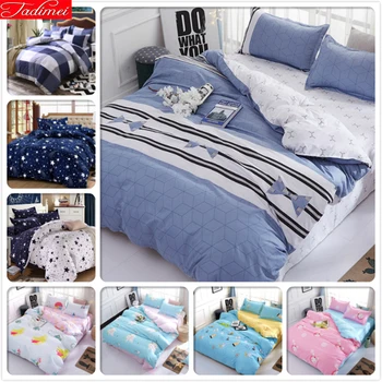 

2019 New Duvet Cover Bedding Set 3/4 pcs pieces Bed Linen Adult Kids Child Soft Skin Bedlinen Single Full Double Queen King Size