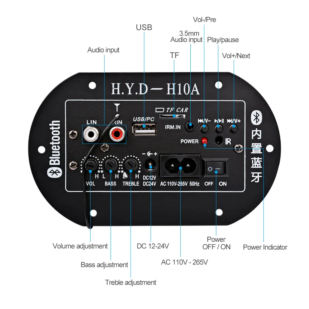 AOSHIKE усилители аудио Плата Amplificador сабвуфер усилитель плата Встроенный Bluetooth FM