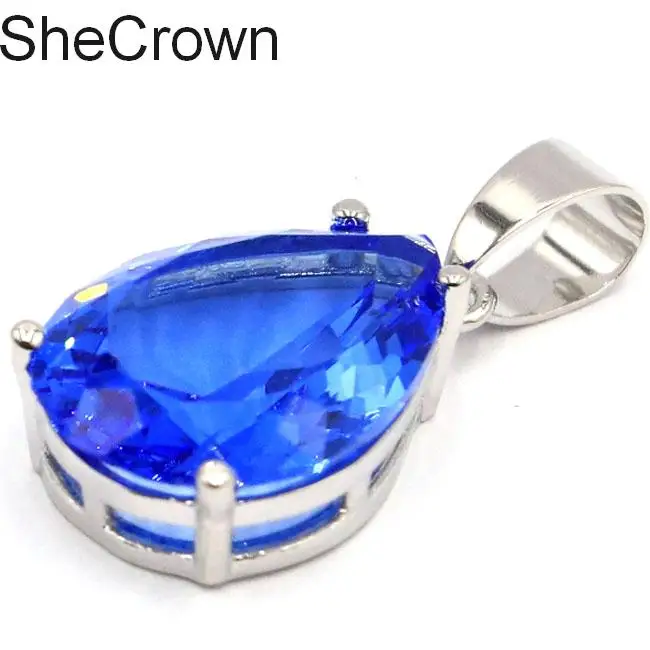 SheCrown Капля воды 18x13 мм фиолетовый танзанит розовый морганит цаворит Гранат Серебряный кулон 27x13 мм