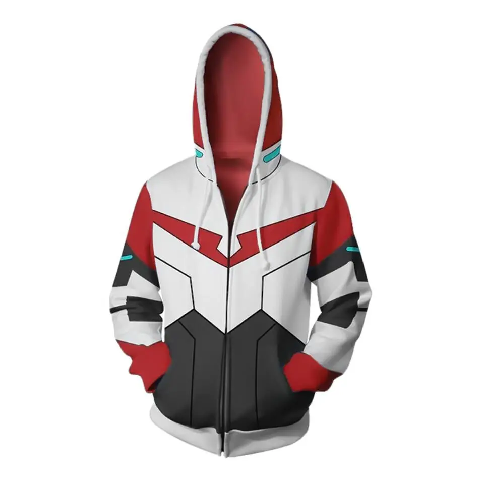 

2019 New Autumn Winter 3D print Keith Voltron Legendary Defender Cosplay Zip Up Hoodie Jacket clothing