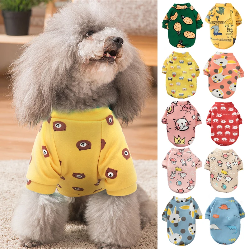 Pet Dog Clothes for Small Dogs Cute Print Cotton Costume Coat Pets ...