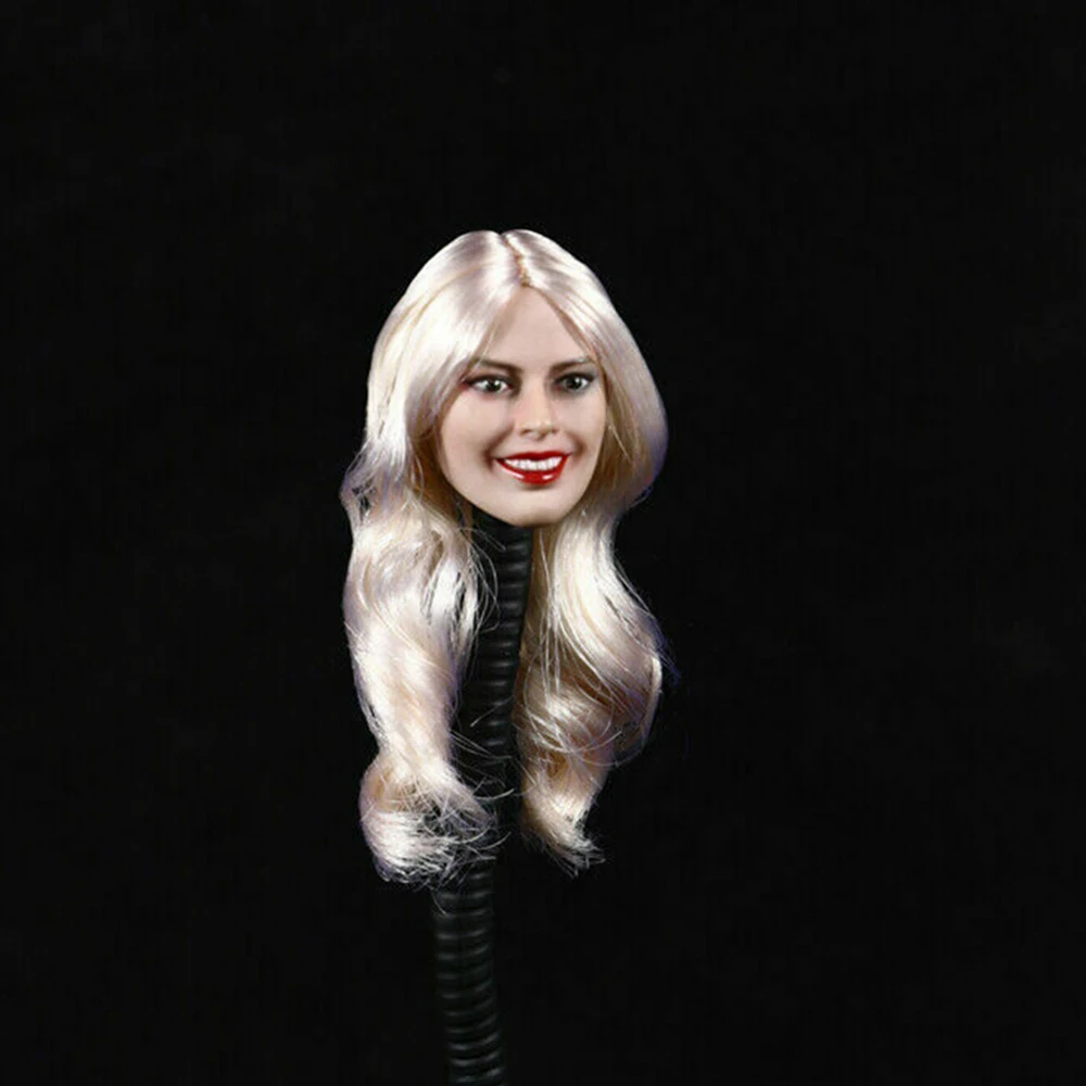 Модель 1/6, DSTOYS, D-010, женская голова клоуна, Гарри Куинн, серебряная длинная голова, скульптурная резная игрушка F, 12 дюймов, бледная кожа, женское тело