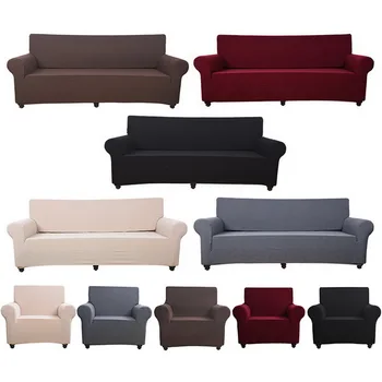 

Solid Color Knitted Sofa Cover All-inclusive Couch Case For Dust Prevention sofa cushion useful sofa wrap