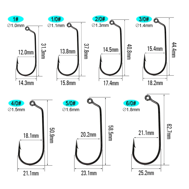 ICERIO 20PCS High Carbon Steel 60 degree Round Bend Barb Jig Hook Strength  Sharpness Freshwater Saltwater