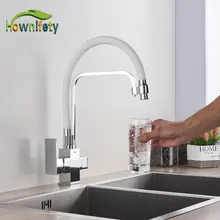 Hownifety новейший хромированный с черным шлангом кухонный кран Смеситель кран с одним отверстием Bathroon кран с чистой водой два режима