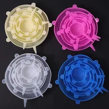 Stretch Lids Lid-Cover Bowl Kitchen-Accessories Seal Food-Wrap Reusable 6pcs Silicone