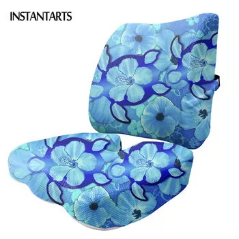 

INSTANTARTS Hawaiian Sea Turtles Pattern Durable Leaning Seat Cushion Fashion Car Seat Booster Cushions for Car Soft Accessories