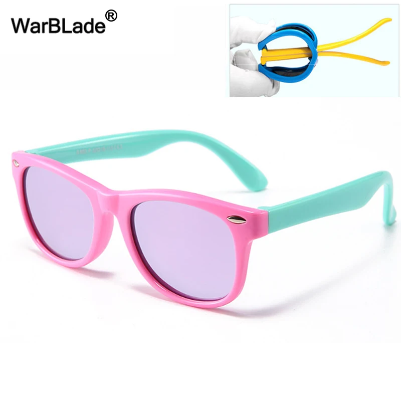 WarBLade Colorful Kids Sun Glasses TR90 Girls Boy Polarized Sunglasses Silicone Flexible Baby Children UV400 Mirror Eyewear for kids sunglasses,children sunglasses