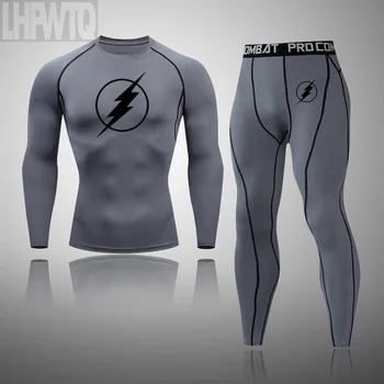 

Winter Warm Green Lantern underwear Men Polyester Ultra Soft Thermal Underwear Long Johns O-Neck Sleeves Compression Sports Set