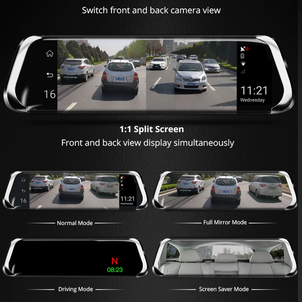 Автомобильный видеорегистратор ips Touch 4G зеркальный видеорегистратор Android ADAS gps FHD 1080P wifi авто регистратор зеркало заднего вида с камерой для Phisung E08 plus