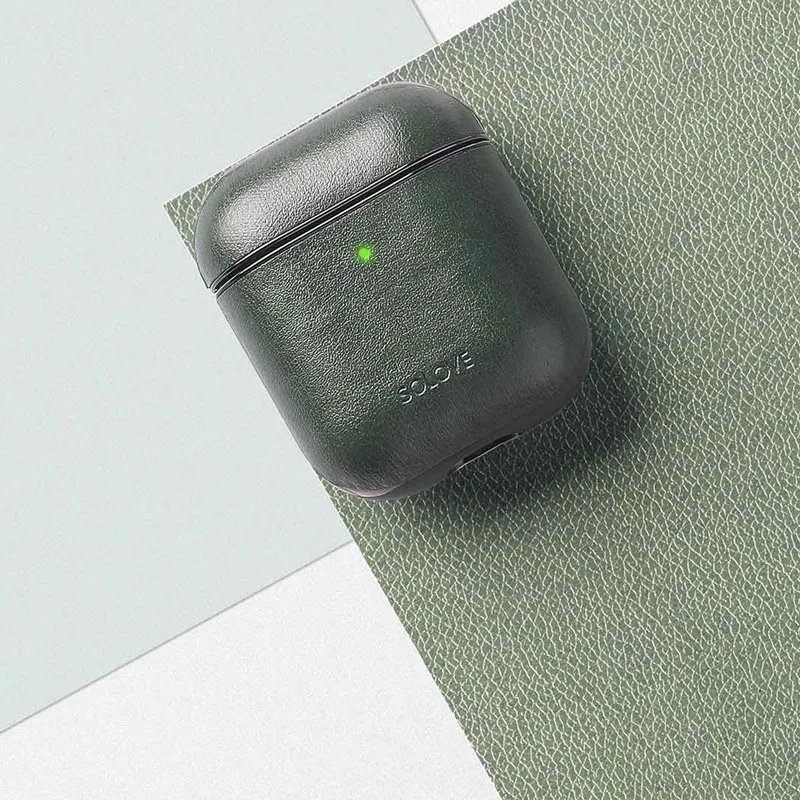 3 цвета Xiaomi Mijia Youpin SOLOVE Su Le для Iphone чехол для наушников кожаный материал подходит для 1-го и 2-го поколения - Color: Green