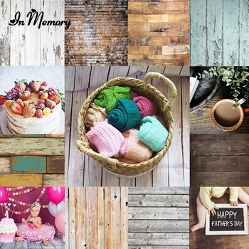 

60x90cm Wood Floor Photography Background Retro Pinewood Backdrops Photo Studio For Baby Newborn Cake Small objects Scene