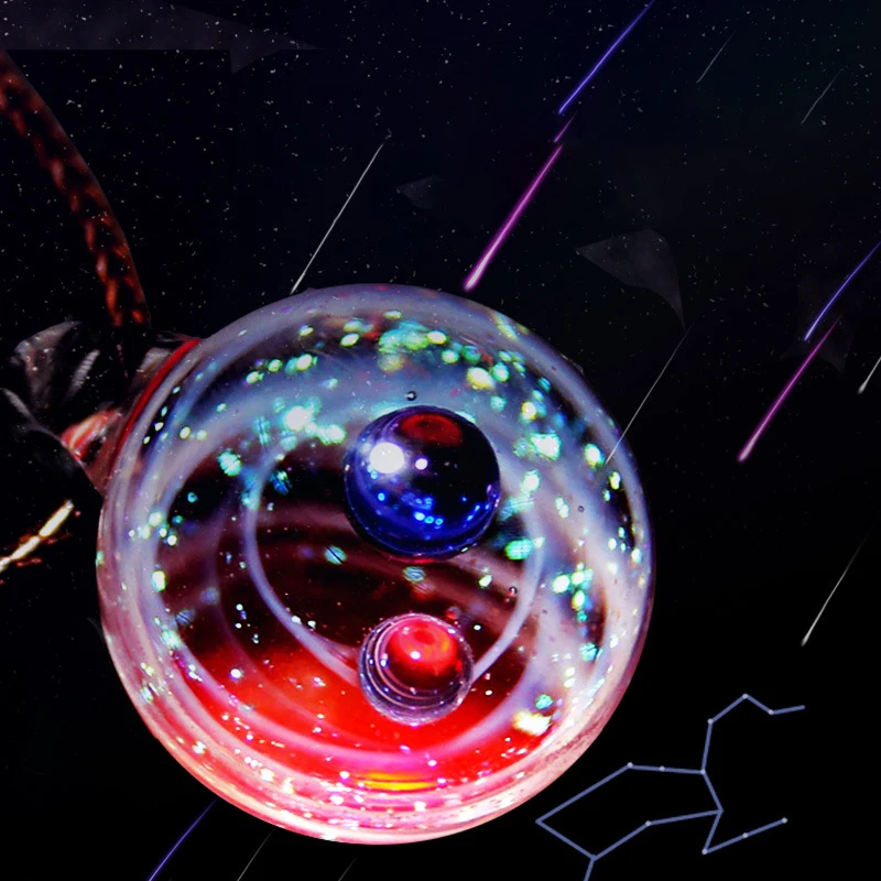 

Universe Glass Bead Planets Pendant Necklace Galaxy Rope Chain Solar System Design Necklace for Women Christams Gift dropshiping