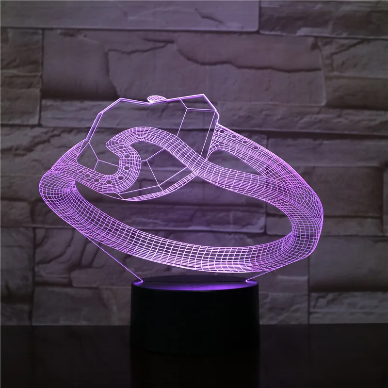 Кольцо с бриллиантами художественное украшение 3D лампа визуальный светильник