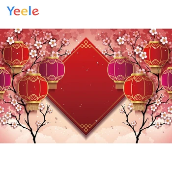 

Yeele Chinese New Year Backdrop Red Flower Lantern Decoration Photography Background For Photo Studio Baby Photophone Photocall