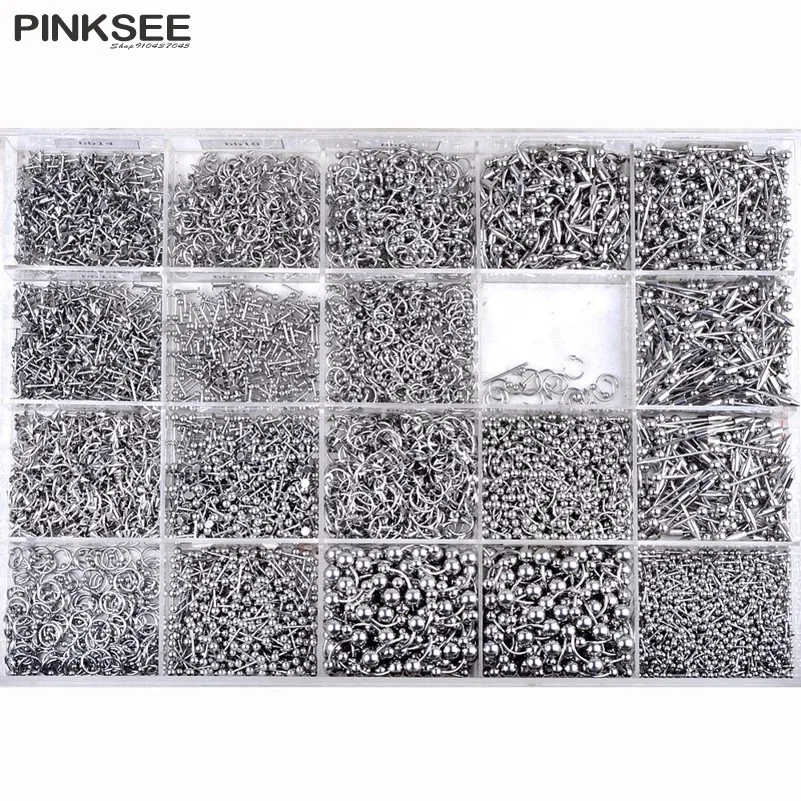 

Кольцо-пирсинг в ухо для бровей, губ, носа, из нержавеющей стали, 55/85 шт., набор для пирсинга