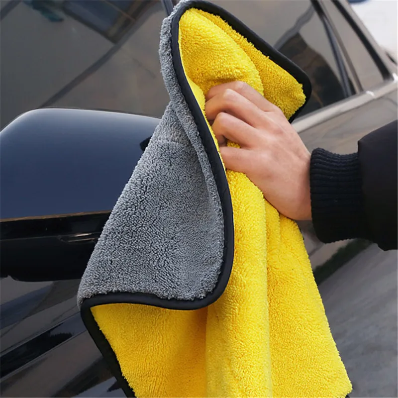 Solid Multipurpose Plush Microfiber Cleaning Cloth - Cleaning Towel for Household, Car Washing, Drying & Auto Detailing - 12 x 12 (Yellow, 12)