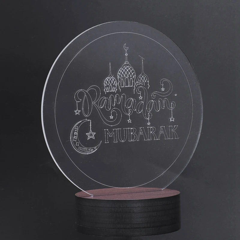 Топ-Usb Powered 3D Eid Mubarak светодиодный ночной Светильник Рамадан Mubarak Настольный светильник для Eid Al-Fitr вечерние декоративный светильник 2