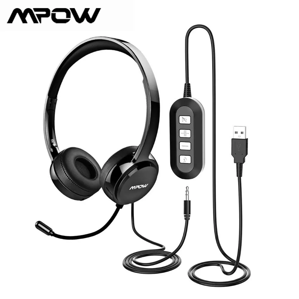 Проводные гарнитуры Mpow PA071 кристально чистый звук с микрофоном и проводным