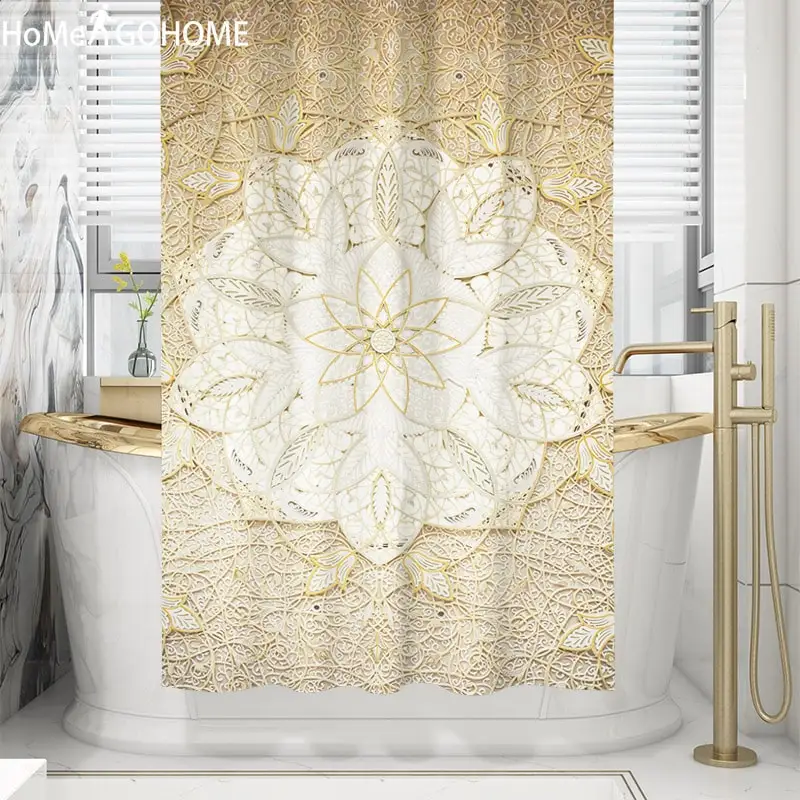 3D Мандала занавеска для душа s занавеска для ванной Boho Цветок для ванной занавеска для туалета экран Водонепроницаемый полиэстер ткань занавеска для душа