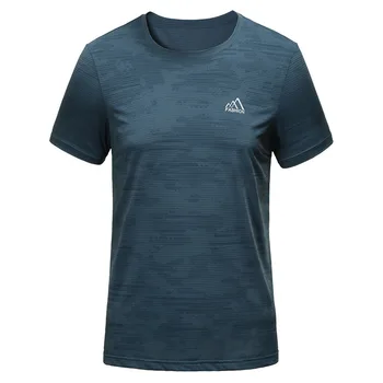 

Thin Section Speed Dry Breathable Round Neck T Shirt Male Elastic Force Short Sleeve T-shirt Shirt Fat Man Plus Fat plus
