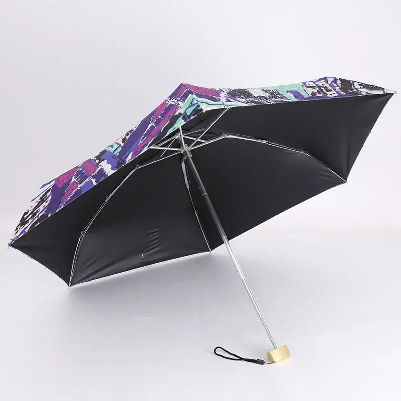 Мини-Женский карманный зонтик Parapluie для девочек, маленькие 3 складные зонты от солнца или дождя, анти-УФ Paraguas, портативные зонты для путешествий