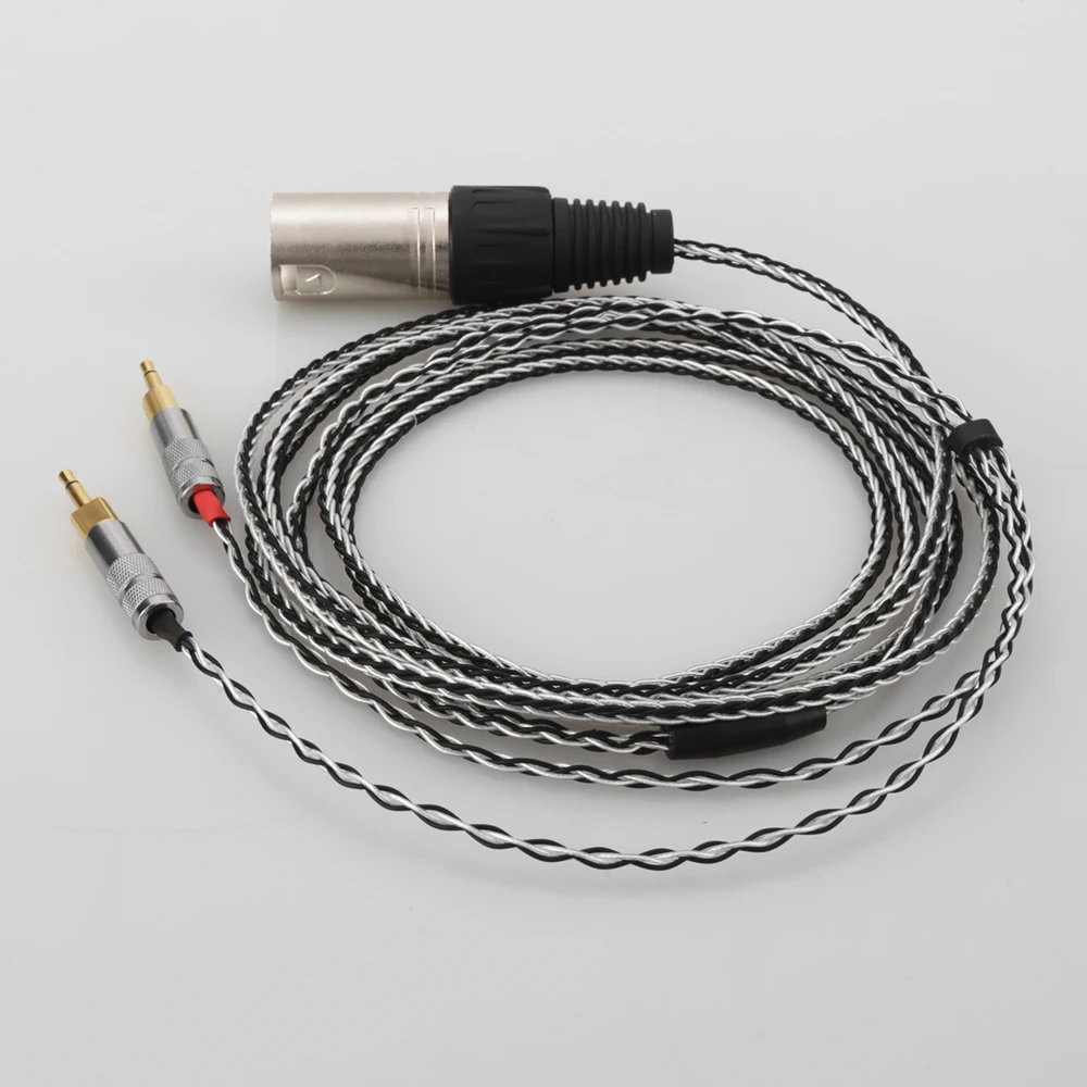 HiFi Cable with 4 pin XLR Balanced Male Compatible with HD700 HD 700 Headphones Silver Plated Replacement Audio Upgrade cable