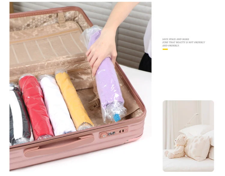 Vacuum Compression Bag Hot Selling Set 12-pieces Portable Travel Hand Roll Bag  Vacuum Compression Bag - Storage Bags - AliExpress