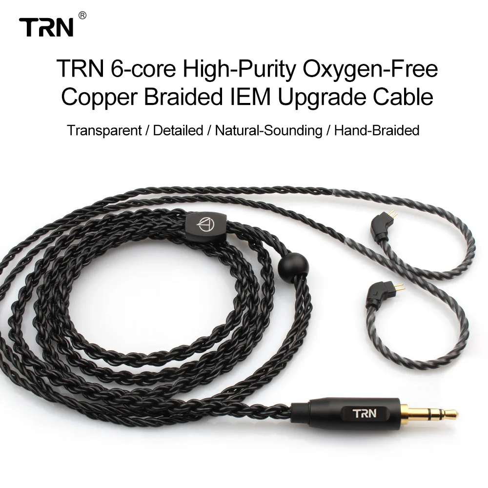 Wired Earphones TRN A3 6 Core Earphones Cable High Purity Copper Cable With 3.5mm MMCX/2Pin For TRN V90 V30 V80 TRN MT1 VX PRO Kirin MT3 ST5 BAX