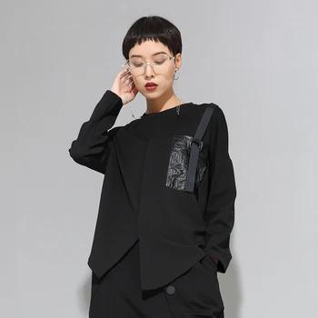 

Women's T-shirt European and American Autumn Women's Wear New Long-sleeved T-shirt Irregular Women's T-shirt