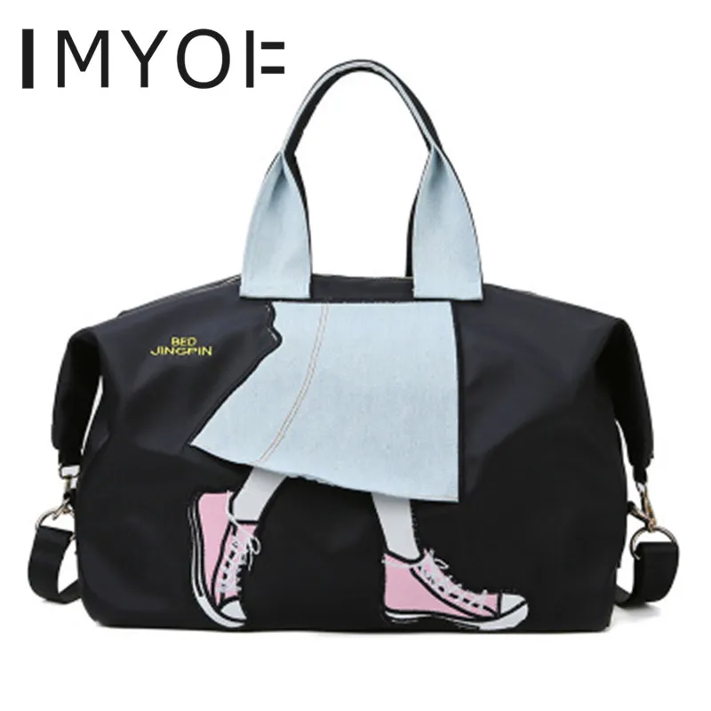 

IMYOK New Women Bag Female FashionKorean Version Personality Large Capacity Single Shoulder Yoga Bags Travel Sports Fitness Bags