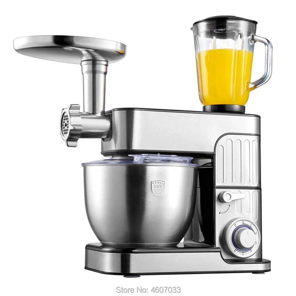 Online Tazón grande de 7 l, de 6 velocidades, cocina casera, Cocina eléctrica, soporte de comida, mezclador de huevos, batidor de crema, licuadora de carne, picadora